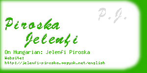 piroska jelenfi business card